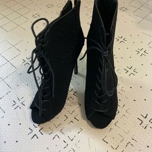 Black Open Toe Booties